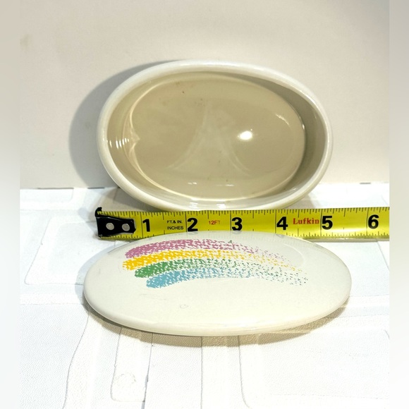 Teleflora Rainbow Trinket Dish w/lid - Picture 2 of 5